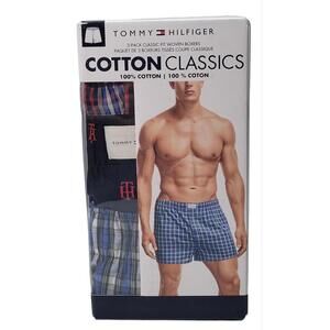 Tommy Hilfiger Boxer Men's 3-Pack Classic Printed Cotton Poplin Boxers Large